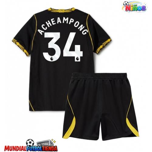 Camiseta Chelsea Josh Acheampong #34 Segunda Equipación Replica 2026-27 para niños mangas cortas (+ Pantalones cortos)